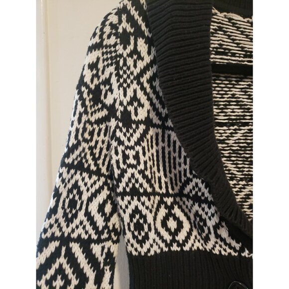 White House Black Market Sweater Cardigan WHBM Geometric Print Shawl Collar XS - Picture 3 of 12